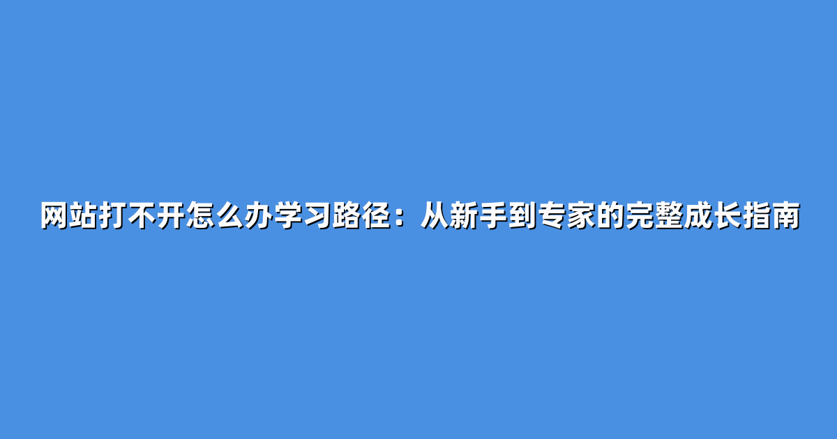 网站打不开怎么办学习路径：从新手到专家的完整成长指南