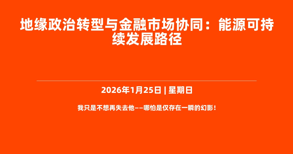 地缘政治转型与金融市场协同：能源可持续发展路径