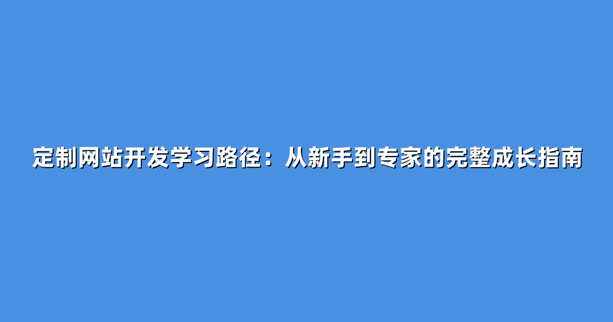 定制网站开发学习路径：从新手到专家的完整成长指南