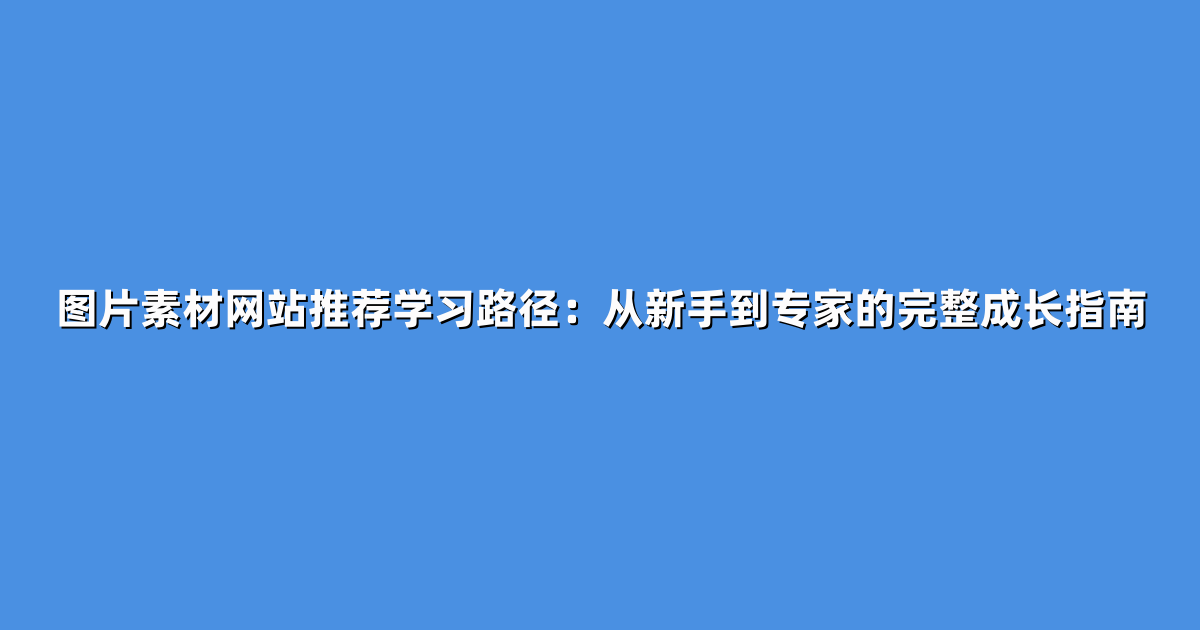 图片素材网站推荐学习路径：从新手到专家的完整成长指南